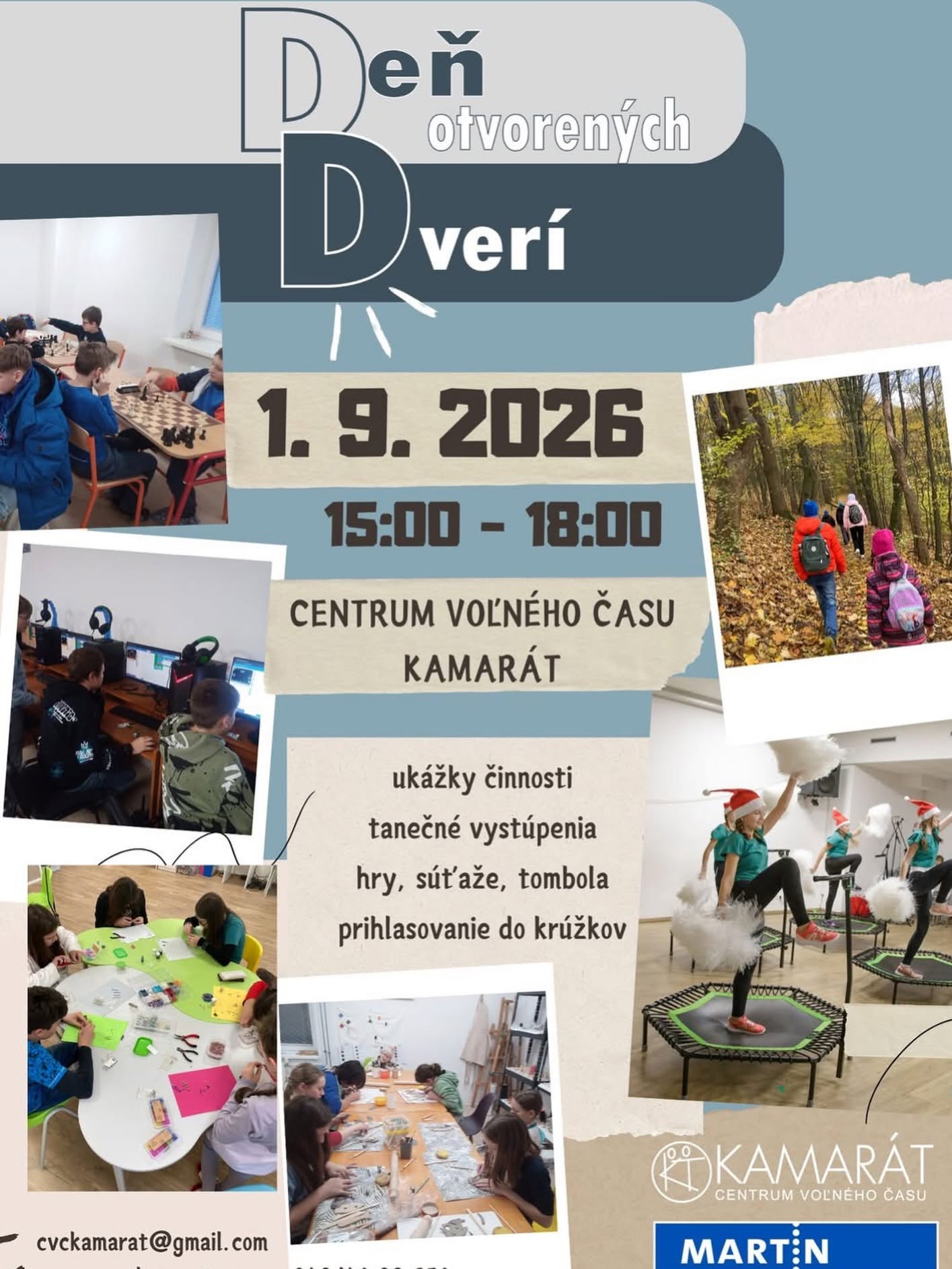 Deň otvorených dverí CVČ Kamarát Martin 1.9.2026